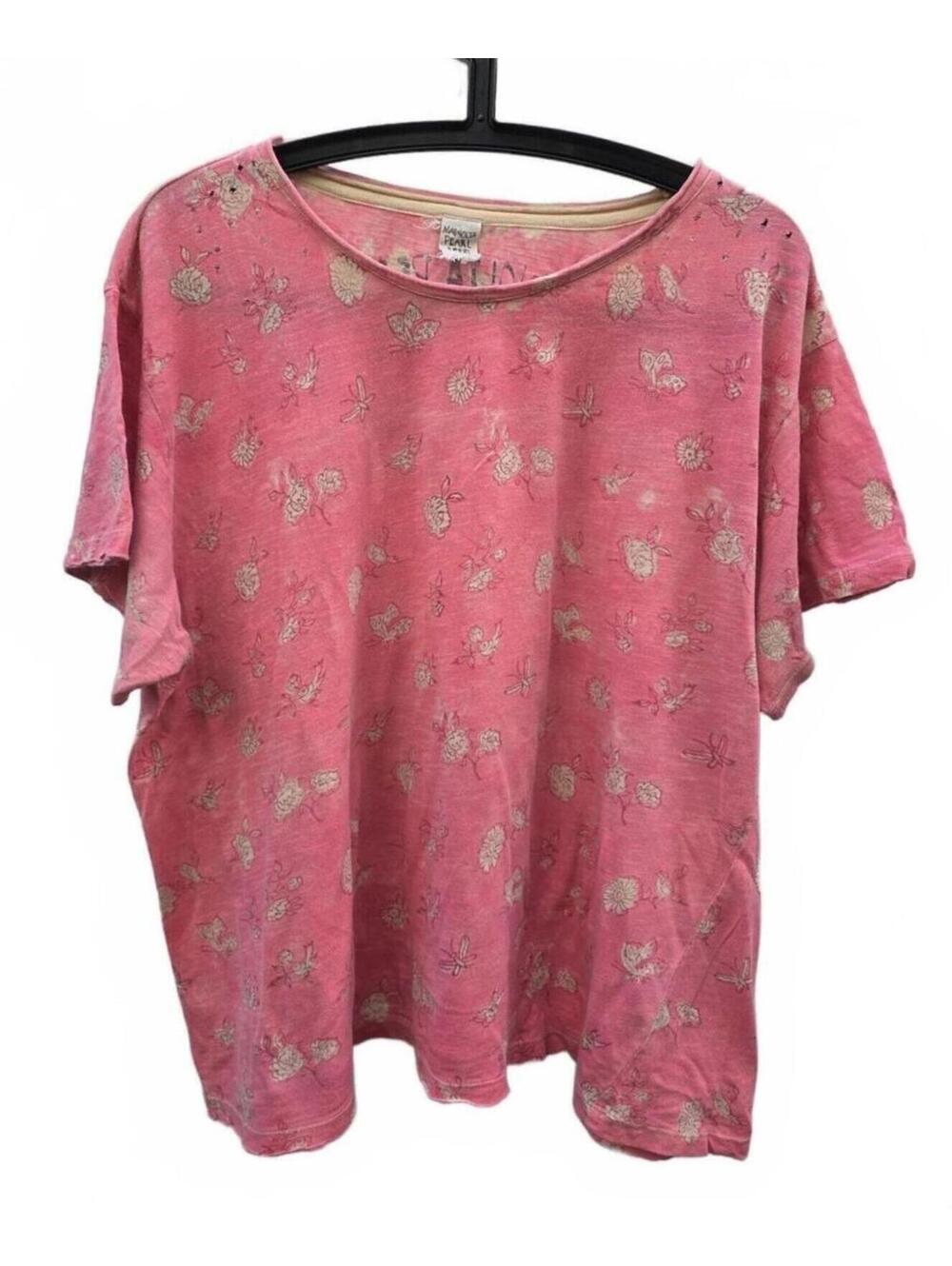 Magnolia Pearl Nectar Floral Boyfriend Tee in La Tuna- One Size Cotton - Picture 1 of 15